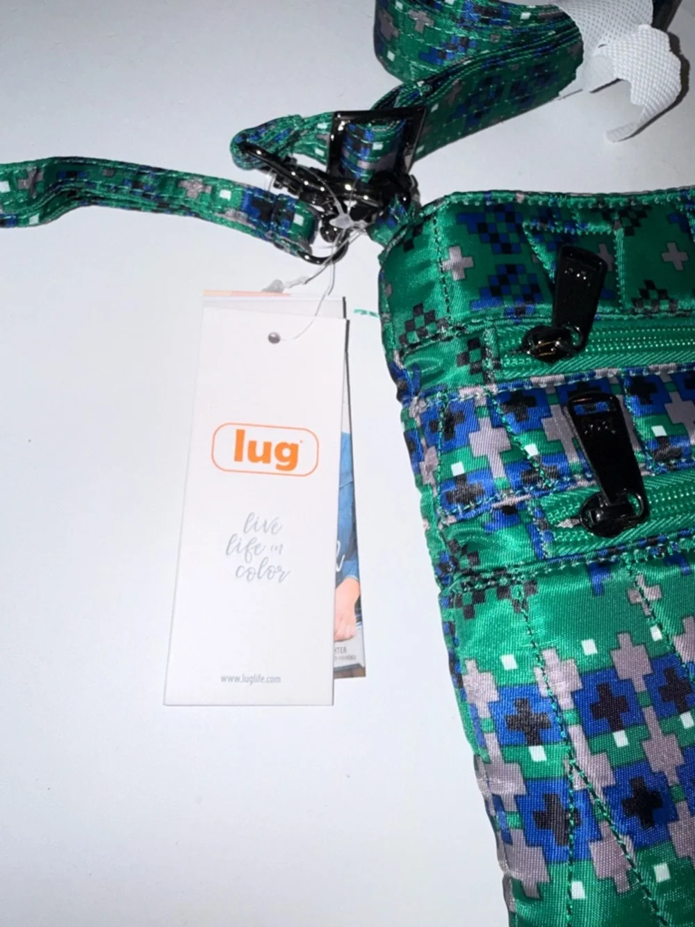 lug Green and Blue Patterned Crossbody Bag - Picture 2 of 5